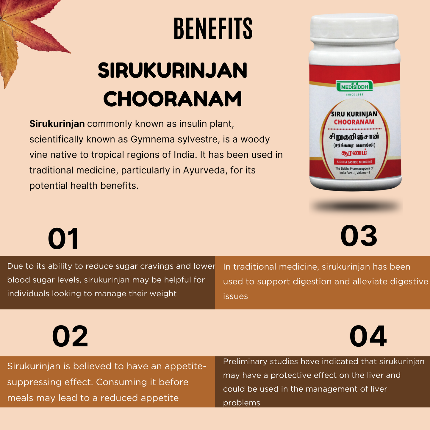 Sirukurinjan chooranam / Gymnema sylvestre