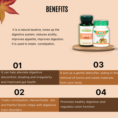 Kadukkai Tablet 60 no's + Medilax Capsule -60 No's -Combo