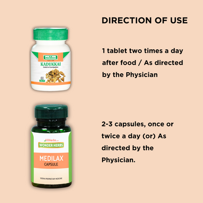 Kadukkai Tablet 60 no's + Medilax Capsule -60 No's -Combo