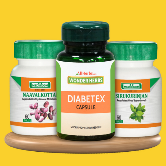 Naavalkottai Tablet + Diabete Capsule + Sirukurinjan Tablet 